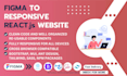 convert figma design to responsive react website using bootstrap, material UI