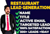 collect restaurant leads for your business sales