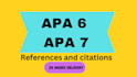 do apa6 apa7 style references and manage citations