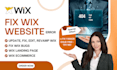 fix wix website errors and bugs quickly