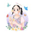 draw potrait art with cute and aesthetic frame