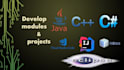 do your java, cpp and c sharp modules and projects