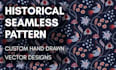 create hand drawn vector seamless pattern design