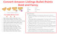 make amazon product listing bullet points text bold and unique