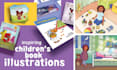 design a captivating children book cover front and back