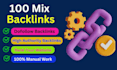 manually provide 100 mix backlinks to high da pa website