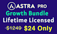 activate astra pro and plugins with my growth bundle license