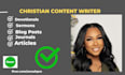 seo write christian articles, sermon, blog content, journal, devotional, prayer