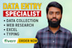 fastest data entry, perfect excel data entry 24hrs