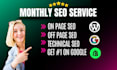 do complete monthly SEO service for wordpress, shopify, wix