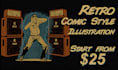 create retro comic style illustration for you