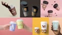 design paper cup and coffee cups and mug