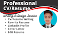 write and upgrade professional resume,professional cv,cv maker