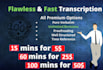do transcription in 3 language