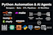 build a python web scraper, n8n data pipeline, and ai agent