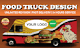 design stylish food truck wrap,