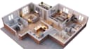 do architecture isometric 3d floor plan, interior exterior rendering in sketchup