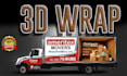 create 3d wrap design, vehicle wrap