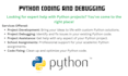 write and debug python codes and projects