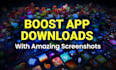 create best app screenshots for app store and play store with feature image