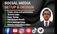do social media setup, account creation, professional profile setup, and page