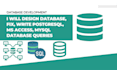 design database, fix, write postgresql, ms access, mysql database queries