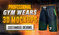 design custom premium quality gym wear 3d mockup merchandise apparel design