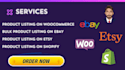 bulk import export and upload products on shopify, ebay etsy