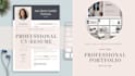 create a professional aesthetic cv resume and portfolio