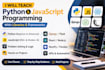 teach python, javascript, and related frameworks and libraries