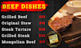 design digital tv menu board, menu animation and tv menu
