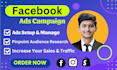 completely setup and manage your facebook ads, instagram ads