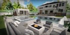 create backyard, patio, pool, frontyard, landscape design