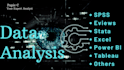 do excel, spss, stata, eviews, tableau, and power bi data analysis