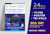 do flyer design, poster, and trifold brochure