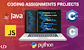 do  assignment project in c cpp python csharp sql javascript