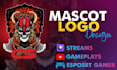 do logo cartoon and twitch gaming mascot design