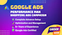 setup, optimize and manage google performance max shopping ads campaign