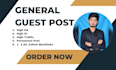 do guest post on high da general sites with  backlinks