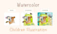paint watercolor children book illustration for amazon kdp
