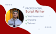 be your youtube video script writer and researcher