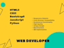 be your front end developer using HTML CSS bootstrap saas and js