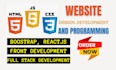 design a responsible website with HTML, CSS, bootstrap and javascript for you