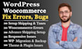 fix woocommerce errors, wordpress website issues, and bugs