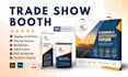 design trade show booth backdrop, expo stand and roll up banner