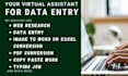 be virtual assistant for data entry,web research and typing job