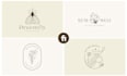 design hand drawn line art botanical bolo logo