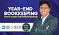 do year end bookkeeping, set up, quickbooks clean up