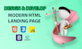 design and develop modern html landing page
