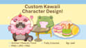 draw cute animal, mascot, food or anything in kawaii style